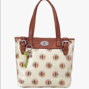 Fossil Vintage Multicolored Circle Waterproof Tote